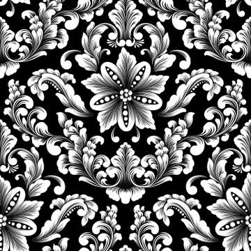 Vector damask seamless pattern element. Classical luxury old fashioned damask Illustrazione stock