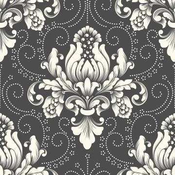 Vector damask seamless pattern element. Classical luxury old fashioned damask 스톡 일러스트