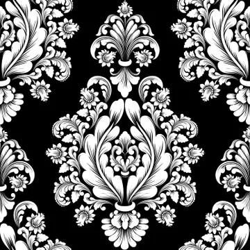 Vector damask seamless pattern element. Classical luxury old fashioned damask Illustrazione stock