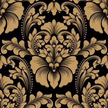 Vector damask seamless pattern element. Classical luxury old fashioned damask Illustrazione stock