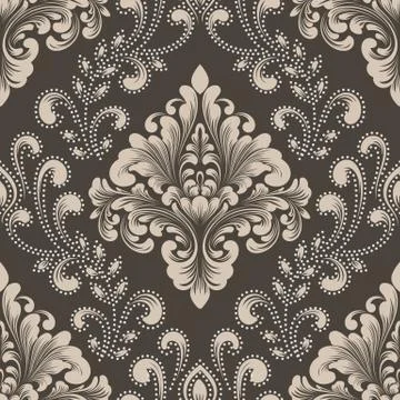 Vector damask seamless pattern element. Classical luxury old fashioned damask 스톡 일러스트