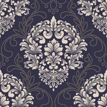 Vector damask seamless pattern element. Classical luxury old fashioned damask Illustrazione stock