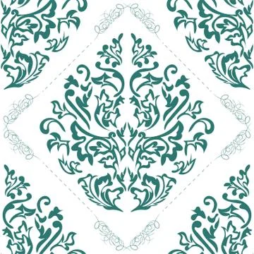 Vector damask seamless pattern element. Classical damask ornament, royal vict Stock Illustration