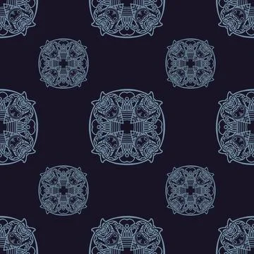 Vector damask seamless pattern element. Stock Illustration