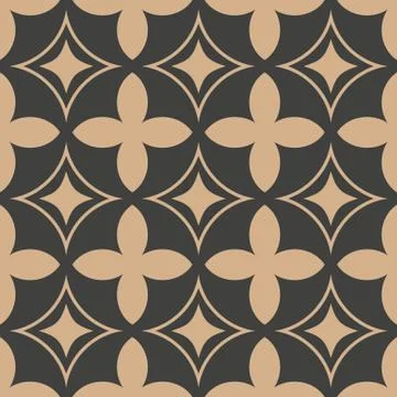 Vector damask seamless retro pattern background round curve cross frame line  Illustrazione stock