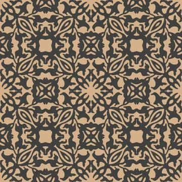 Vector damask seamless retro pattern background botanic curve cross plant vin 스톡 일러스트