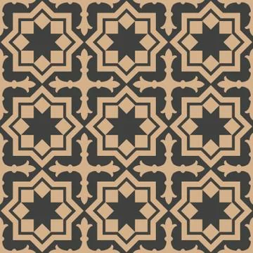 Vector damask seamless retro pattern background star cross polygon geometry f 스톡 일러스트