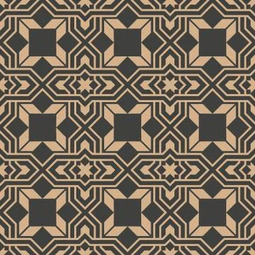 Vector damask seamless retro pattern background polygon geometry star cross f Illustrazione stock