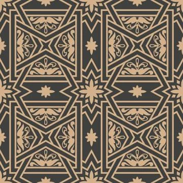 Vector damask seamless retro pattern background star geometry cross frame bot 스톡 일러스트