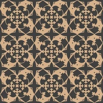 Vector damask seamless retro pattern background botanic garden plant flower k Stock Illustration