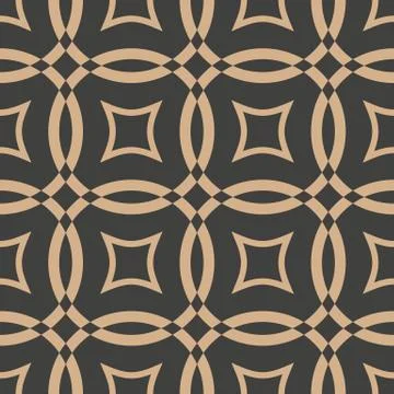 Vector damask seamless retro pattern background curve cross geometry frame ka Stock Illustration