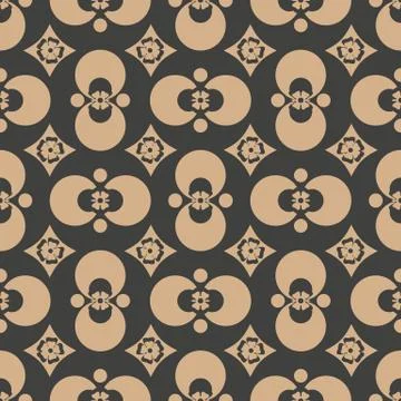 Vector damask seamless retro pattern background oval curve cross flower kalei Illustrazione stock