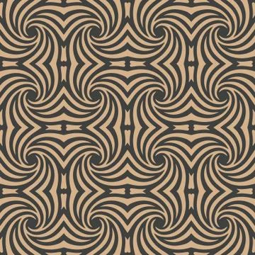 Vector damask seamless retro pattern background spiral vortex curve cross kal Illustrazione stock