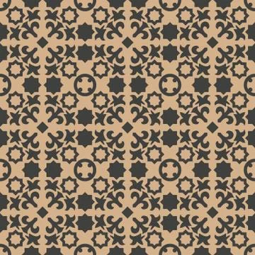 Vector damask seamless retro pattern background star spiral curve cross flowe 스톡 일러스트