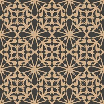 Vector damask seamless retro pattern background round curve spiral cross vine Stock Illustration