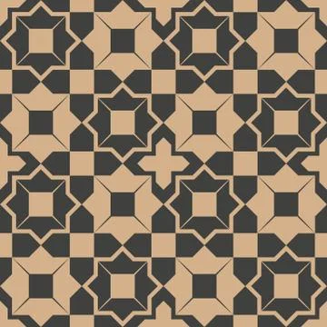 Vector damask seamless retro pattern background star polygon geometry cross f 스톡 일러스트