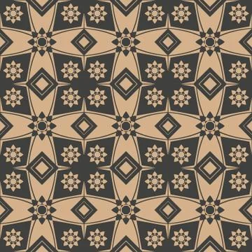 Vector damask seamless retro pattern background polygon geometry star cross f Illustrazione stock