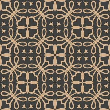 Vector damask seamless retro pattern background round curve spiral cross vine 스톡 일러스트