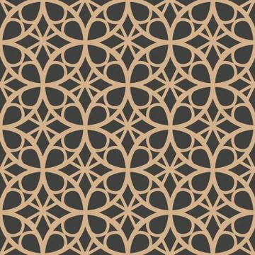 Vector damask seamless retro pattern background round curve cross flower fram Illustrazione stock