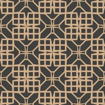 Vector damask seamless retro pattern background polygon geometry square cross Stock Illustration