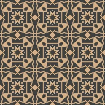 Vector damask seamless retro pattern background curve polygon star geometry c イラスト素材