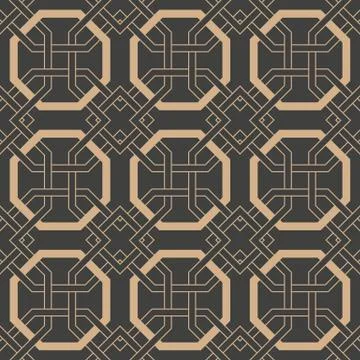 Vector damask seamless retro pattern background oriental polygon geometry cro Stockillustratie