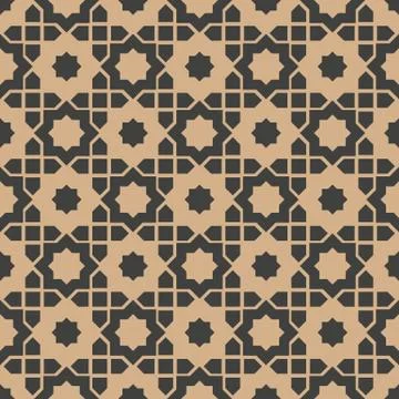 Vector damask seamless retro pattern background star geometry cross frame lin 스톡 일러스트