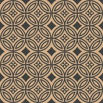 Vector damask seamless retro pattern background round cross frame flower kale Stockillustratie