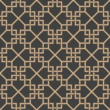 Vector damask seamless retro pattern background spiral cross check frame chai Stock Illustration