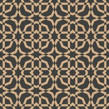 Vector damask seamless retro pattern background polygon geometry cross frame  Illustrazione stock