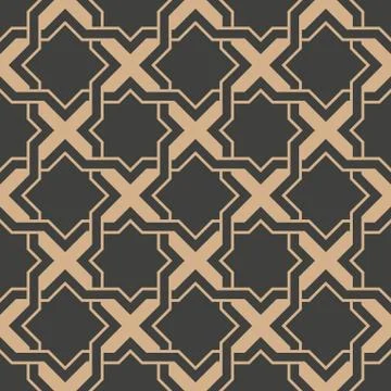 Vector damask seamless retro pattern background spiral vortex star cross fram Stock Illustration