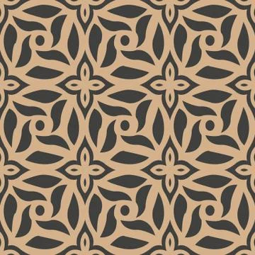 Vector damask seamless retro pattern background spiral vortex round cross flo Illustrazione stock