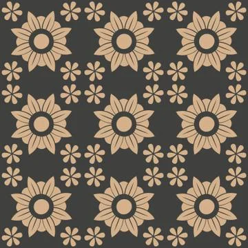 Vector damask seamless retro pattern background round cross flower kaleidosco Illustrazione stock