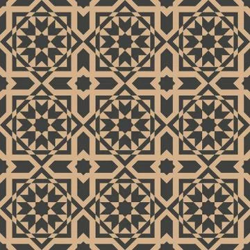 Vector damask seamless retro pattern background polygon geometry cross flower 스톡 일러스트