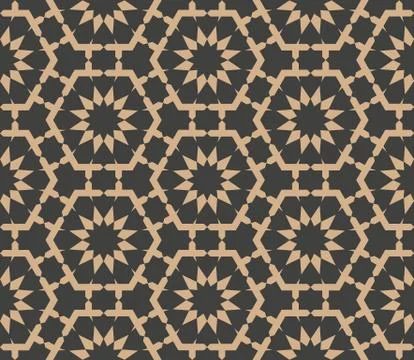 Vector damask seamless retro pattern background polygon geometry star cross f Illustrazione stock