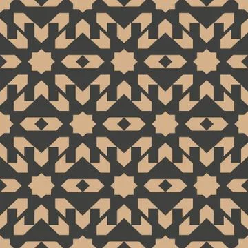 Vector damask seamless retro pattern background geometry polygon star cross k Illustrazione stock