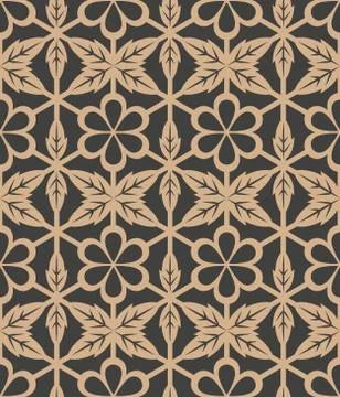Vector damask seamless retro pattern background round curve polygon cross flo イラスト素材