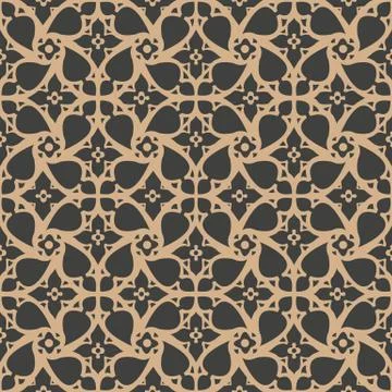 Vector damask seamless retro pattern background spiral vortex cross flower fr Stock Illustration