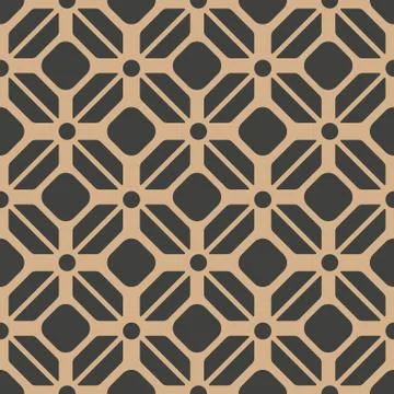 Vector damask seamless retro pattern background polygon round geometry cross  Illustrazione stock