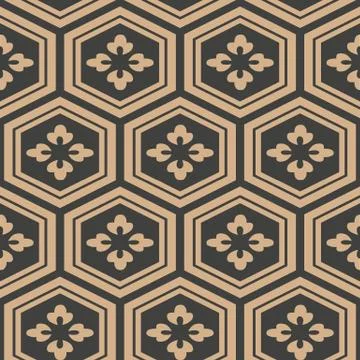 Vector damask seamless retro pattern background oriental polygon cross frame  Stock Illustration