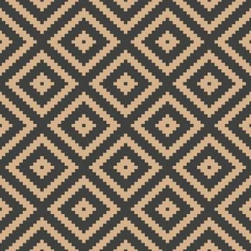 Vector damask seamless retro pattern background mosaic pixel geometry check c 스톡 일러스트
