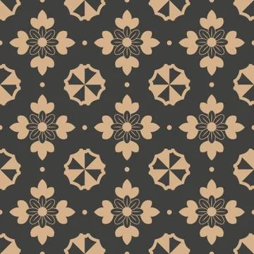 Vector damask seamless retro pattern background botanic garden flower leaf cr Stock Illustration