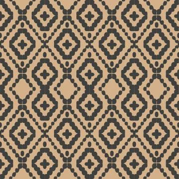 Vector damask seamless retro pattern background check geometry cross aborigin Illustrazione stock