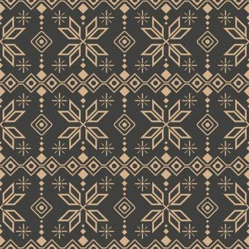 Vector damask seamless retro pattern background check polygon geometry cross  Illustrazione stock