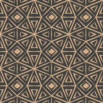 Vector damask seamless retro pattern background polygon geometry cross frame  Stock Illustration