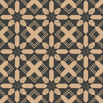 Vector damask seamless retro pattern background polygon check geometry cross  Illustrazione stock