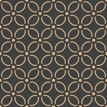 Vector damask seamless retro pattern background round curve cross dot flower Illustrazione stock