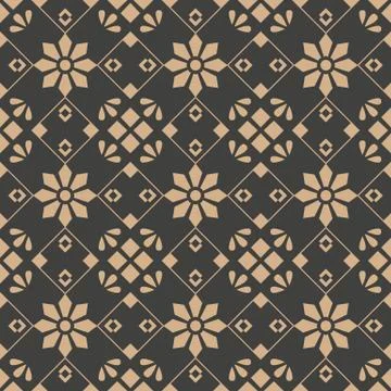 Vector damask seamless retro pattern background star polygon geometry check c Illustrazione stock