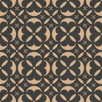 Vector damask seamless retro pattern background round curve cross flower fram Illustrazione stock