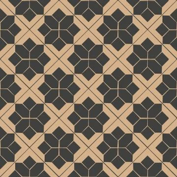 Vector damask seamless retro pattern background polygon geometry star cross f Illustrazione stock